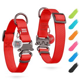 Waterproof Dog Collar Adjustable for Large Dogs Small and Medium Dogs Heavy Duty Collar with Durable Metal Clasp Red Color 10-16 inch Neck x 4/5