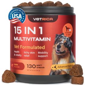 Dog Multivitamin Chews Dog Vitamins 15 in 1 Joint Supplement for Dogs Dog Vitamins Supplements for Hip & Joint Immune System Glucosamine Chondroi