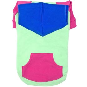 Color-Block Hoodie (Color: Pink on Mint, size: X-Large)