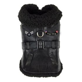Top Dog Flight Harness Coat by Doggie Design (Color: Black, size: small)